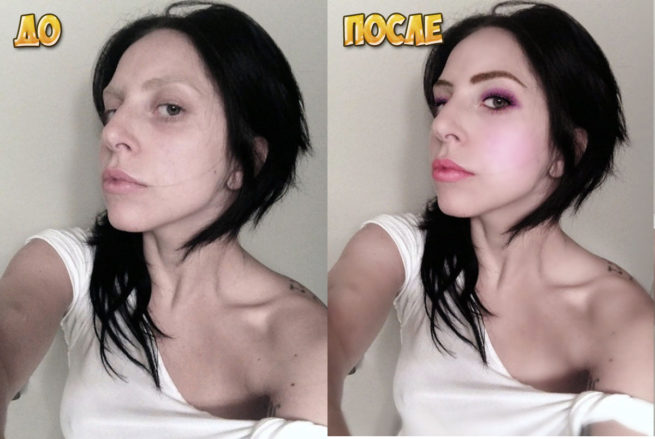 Как нанести макияж в фотошопе до и после